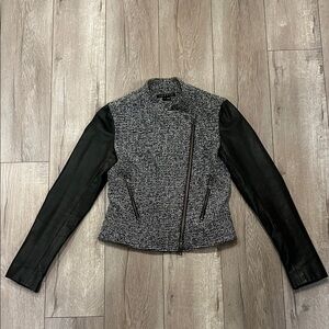 Theory lamb leather cropped jacket